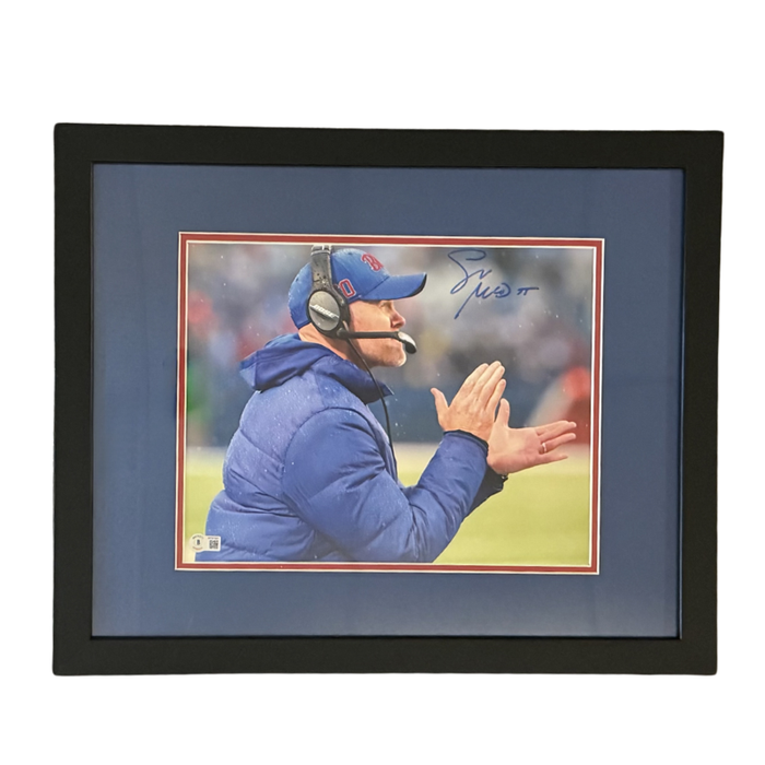Sean McDermott Signed Clapping Hands on Sideline 11x14 Photo Professionally Framed