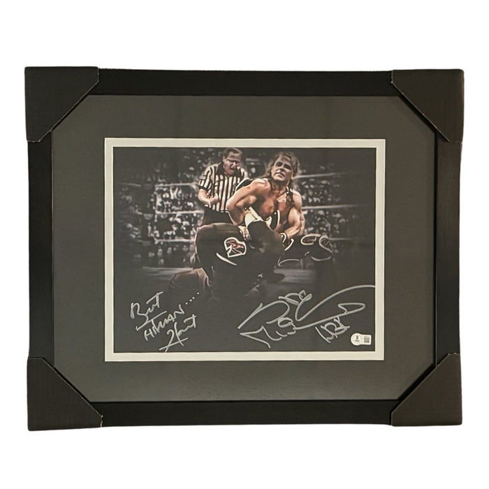 Shawn Michaels and Brett Hart Dual Signed 11x14 Photo Professionally Framed