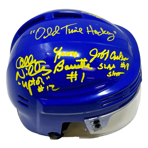 Slapshot Multi Signed Blue Chiefs Mini Helmet Signed Hockey Mini Helmet TSE Buffalo 
