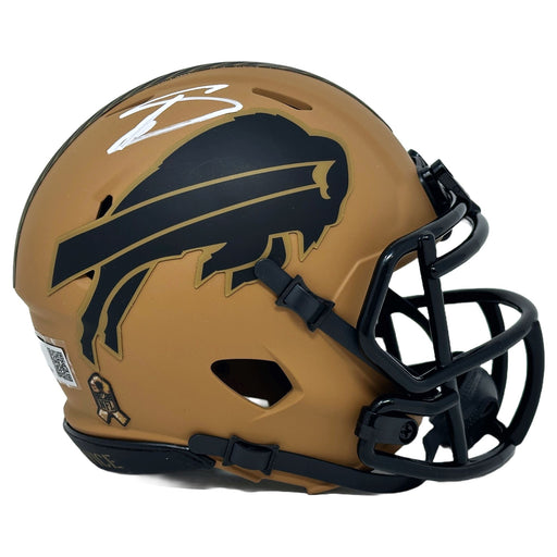 Stefon Diggs Signed Buffalo Bills 2023 Salute to Service Speed Mini Helmet Signed Mini Helmets TSE Buffalo 