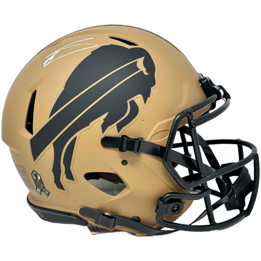 Stefon Diggs Signed Buffalo Bills Full Size 2023 Salute to Service Speed Authentic Helmet Signed Full Size Helmets TSE Buffalo 