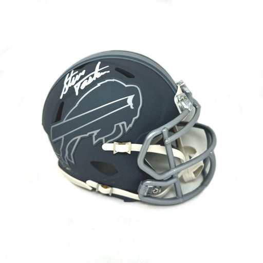 Steve Tasker Signed Buffalo Bills Slate Speed Mini Helmet Signed Mini Helmets TSE Buffalo 