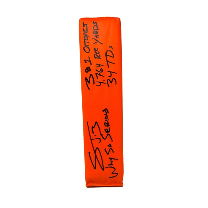 Stevie Johnson Signed Replica End Zone Pylon with Career Stats and Why So Serious Signed Pylons TSE Buffalo 