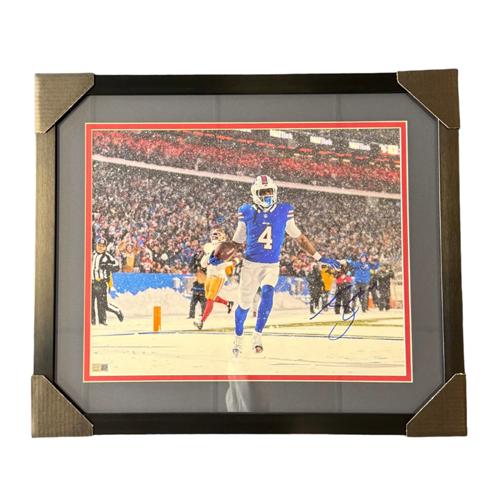 James Cook Signed Arms Out Snow Touchdown 16x20 Photo Professionally Framed