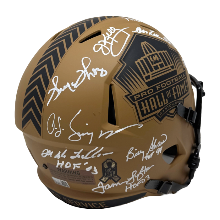 Multi Signed Buffalo Bills Full Size 2023 Salute to Service Hall of Fame Speed Replica Helmet