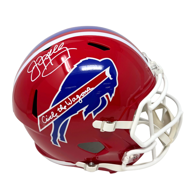 Jim Kelly Signed Buffalo Bills Full Size Red Throwback Speed