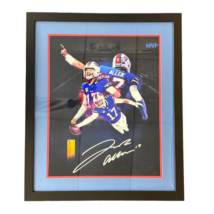 Josh Allen Signed MVP Collage 16x20 Photo - Professionally Framed