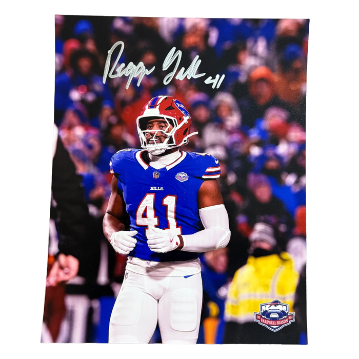 Reggie Gilliam Signed Close Up in Red Helmet Photo