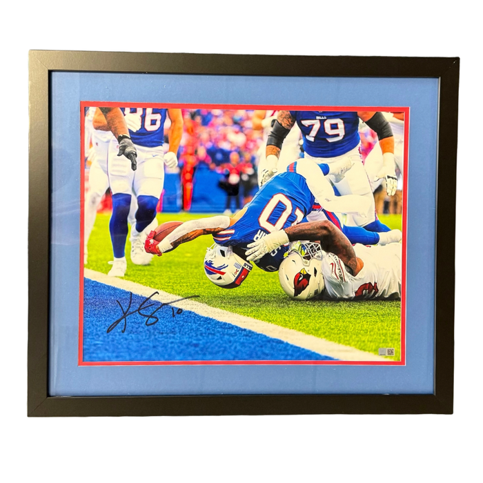 Khalil Shakir Reaching Over Goaline vs. Cardinals 16x20 Photo Professionally Framed