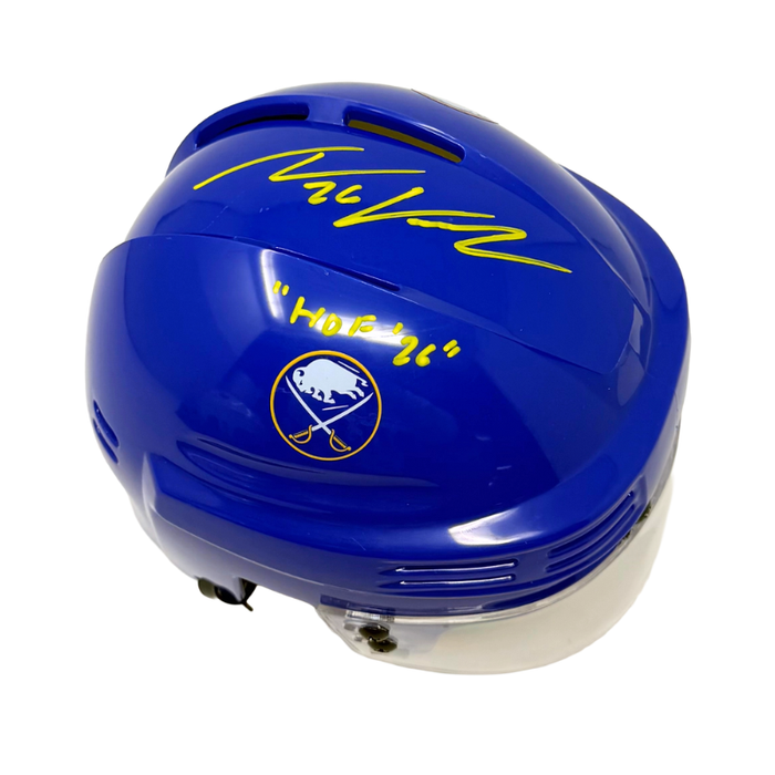 Thomas Vanek Signed Buffalo Sabres Blue Hockey Mini Helmet with HOF '26
