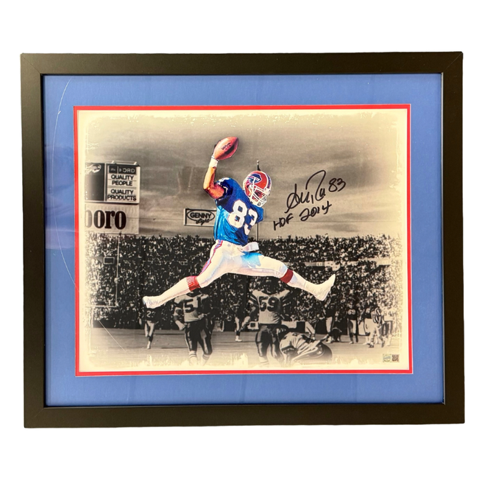 Andre Reed Signed Spotlight Jump Spike Touchdown Celebration 16x20 Photo with "HOF 14" Professionally Framed