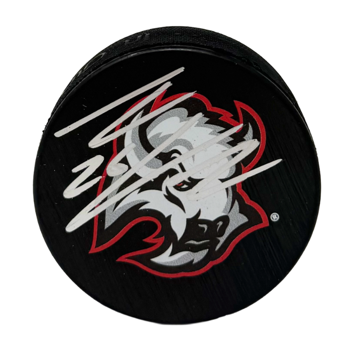 Thomas Vanek Signed Buffalo Sabres Goathead Large Logo Puck