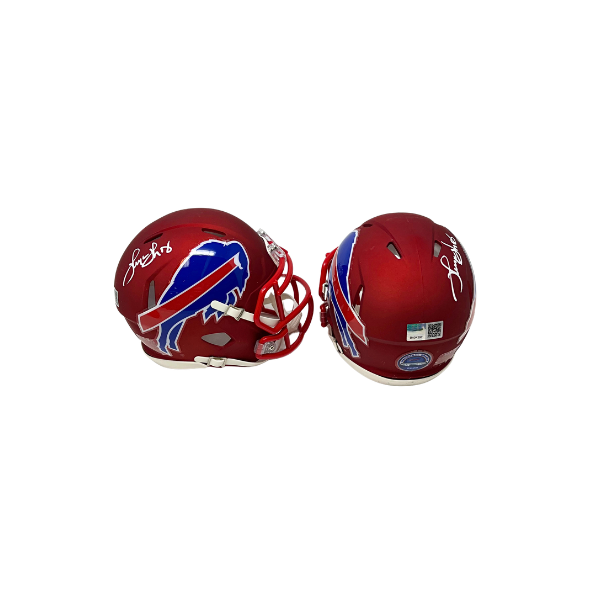 Thurman Thomas Signed TSE Exclusive Riddell Inaugural Buffalo Bills Red Speed Mini Helmet
