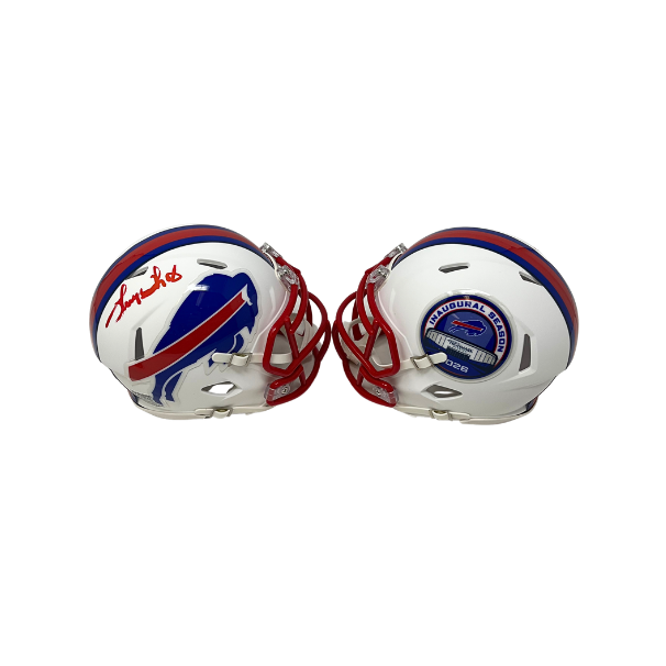 Thurman Thomas Signed TSE Exclusive Riddell Inaugural Buffalo Bills White Speed Mini Helmet