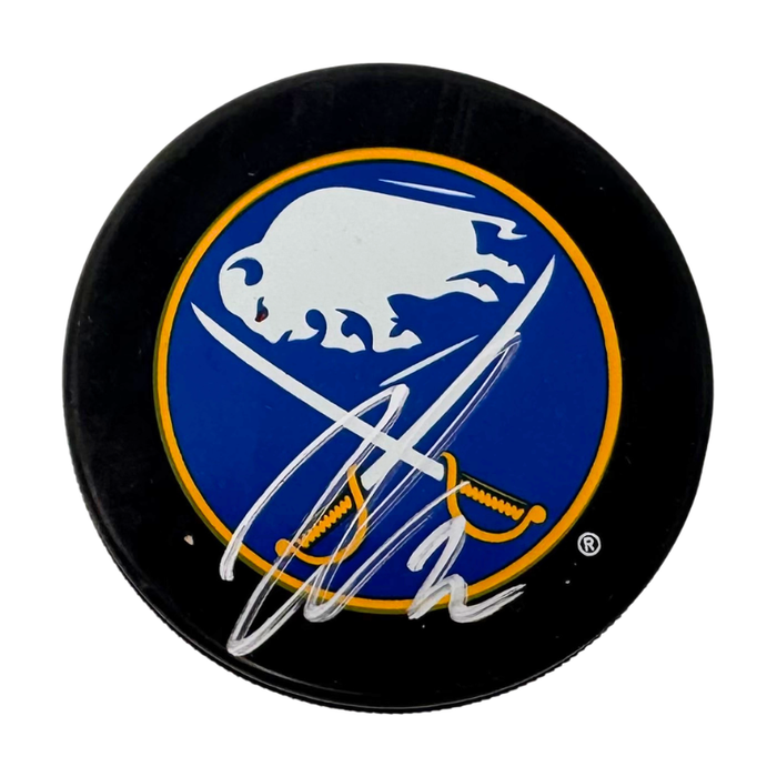 Tage Thompson Signed Buffalo Sabres Large Logo Hockey Puck