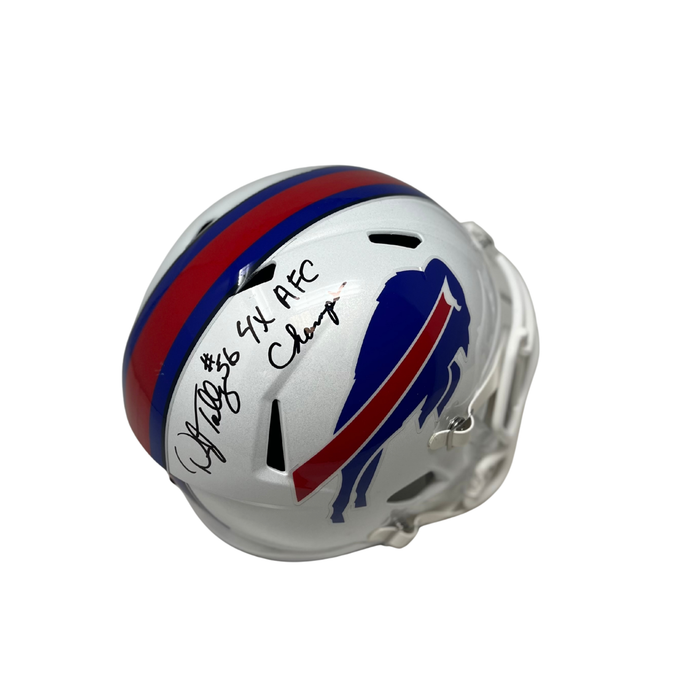 Darryl Talley Signed Buffalo Bills Full Size Speed 2021 Replica Helmet with "4X AFC Champs"