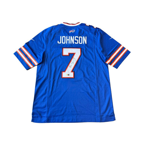 Taron Johnson Signed Buffalo Bills Blue Nike Authentic Stitched Jersey Signed Jerseys TSE Buffalo 