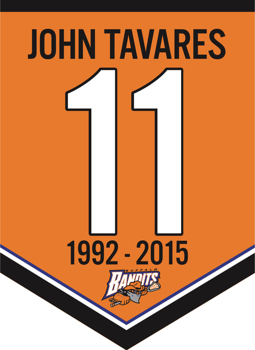 PRE-SALE: John Tavares Signed Buffalo Bandits Custom Mini Player Banner