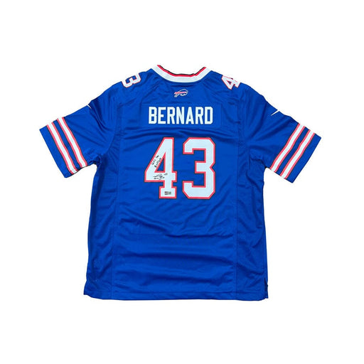 Terrel Bernard Signed Buffalo Bills Blue Nike Game Player Jersey with Let's Go Buffalo Signed Jerseys TSE Buffalo 