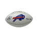 Terrel Bernard Signed Buffalo Bills White Logo Football with "Bills Mafia" Signed Footballs TSE Buffalo 