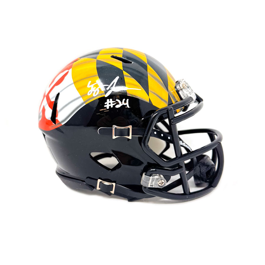 Ty Johnson Signed Maryland Speed Mini Helmet — TSE Buffalo