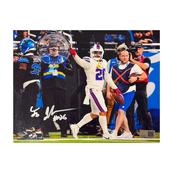 Ty Johnson Signed First Down Celebration Vs. Lions Photo