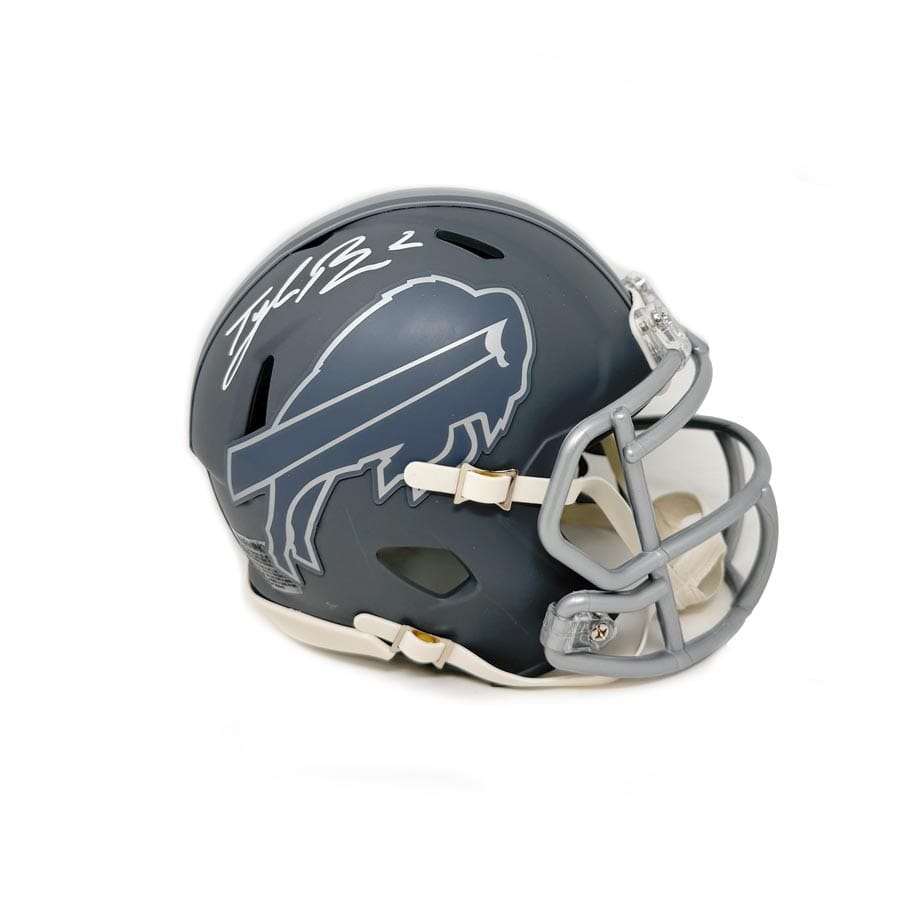 Tyler Bass Signed Buffalo Bills SLATE Mini Helmet — TSE Buffalo