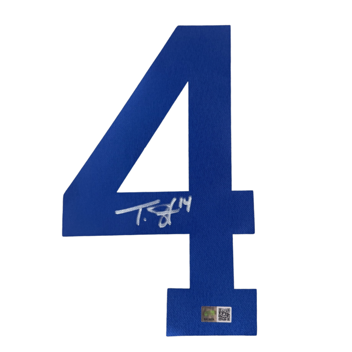 Tyrell Shavers Signed Blue Authentic Jersey Number #4
