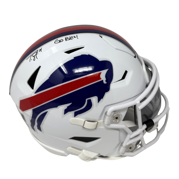 Tyrell Shavers Signed Buffalo Bills 2021 Speed MIDI Flex Helmet with "Go Bills"