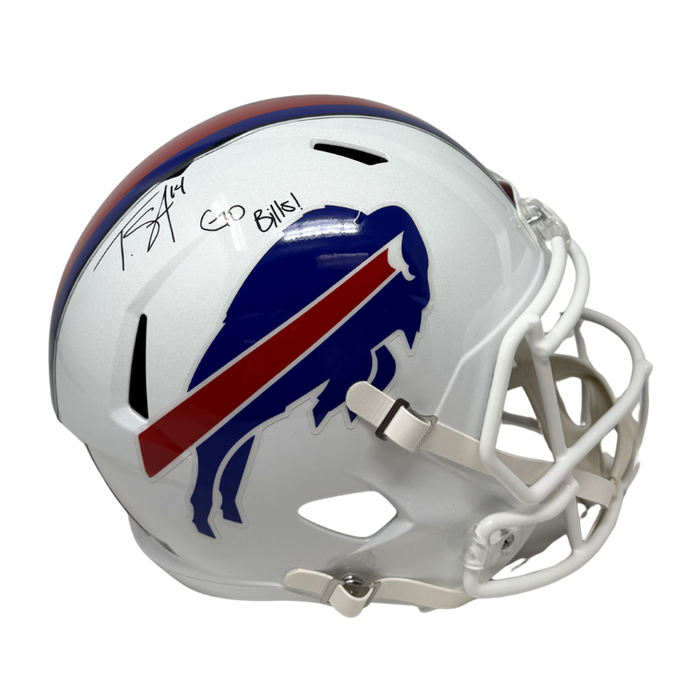 Tyrell Shavers Signed Buffalo Bills Full Size 2021 Speed Replica Helmet with "Go Bills"