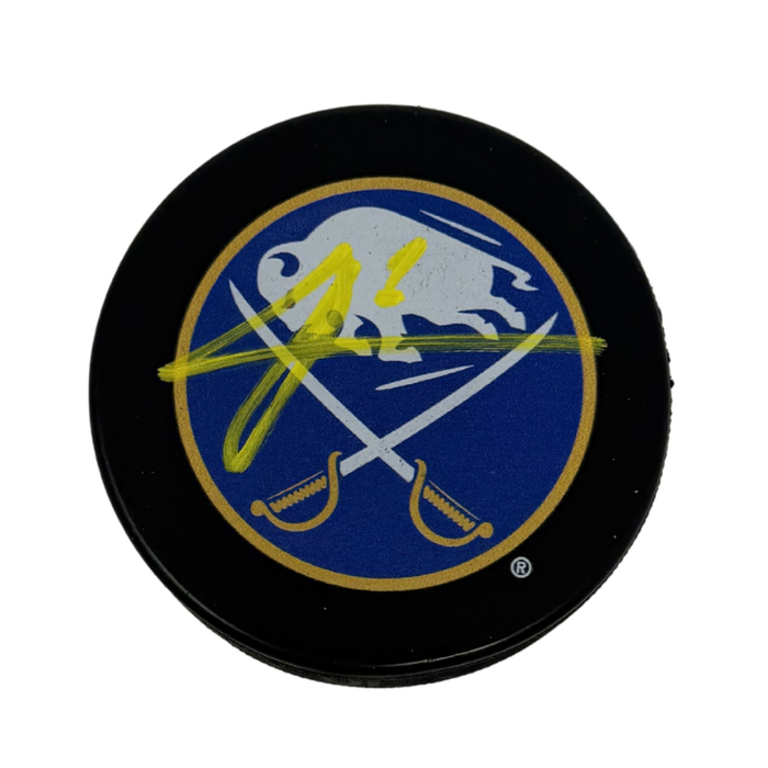 Ukko-Pekka Luukkonen Signed Buffalo Sabres Large Logo Puck