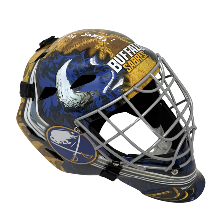 Ukko-Pekka Luukkonen Signed Buffalo Sabres Full Size Replica Hockey Goalie Mask Inscribed "Go Sabres"