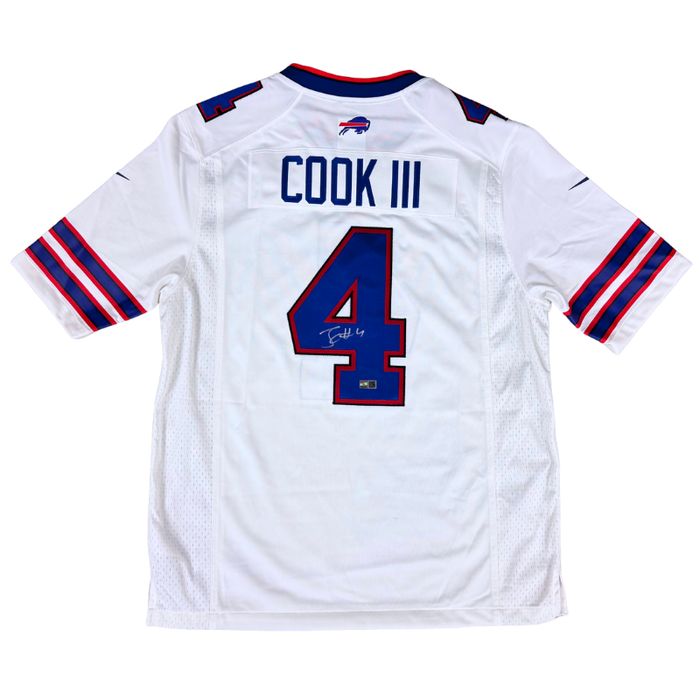 James Cook Signed Buffalo Bills Nike Authentic White Stitched Jersey