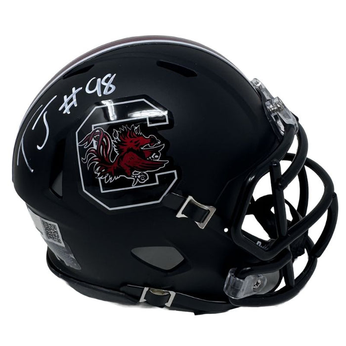 DOORBUSTER: TJ Sanders Signed South Carolina Black Alternate Speed Mini Helmet