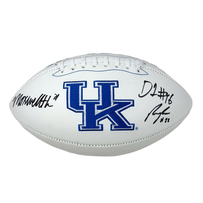 Maxwell Hairston, Deone Walker and Ray Davis Triple Signed Kentucky Wildcats White Logo Football