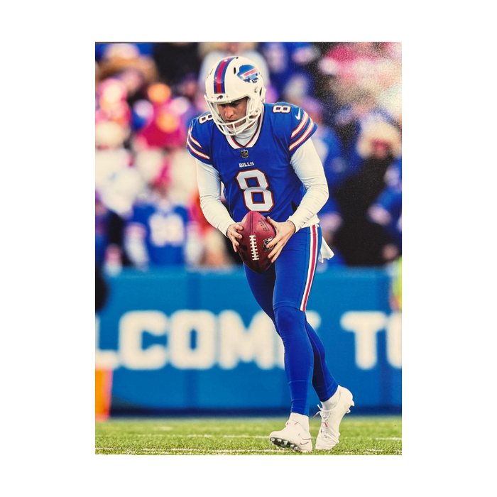 Sam Martin Unsigned About to Punt in Blue 8x10 Photo