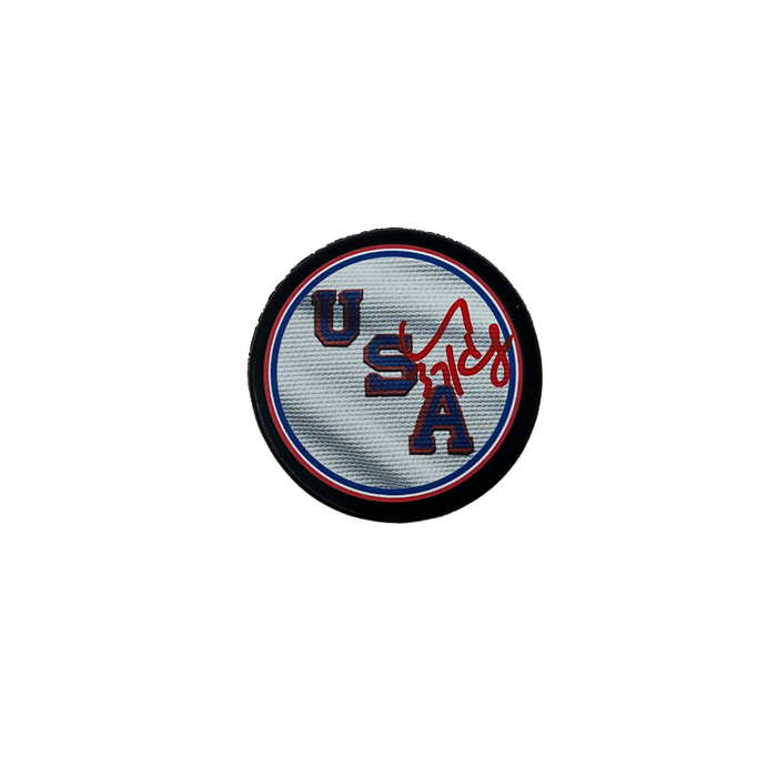 Connor Hellebuyck Signed USA Hockey Puck