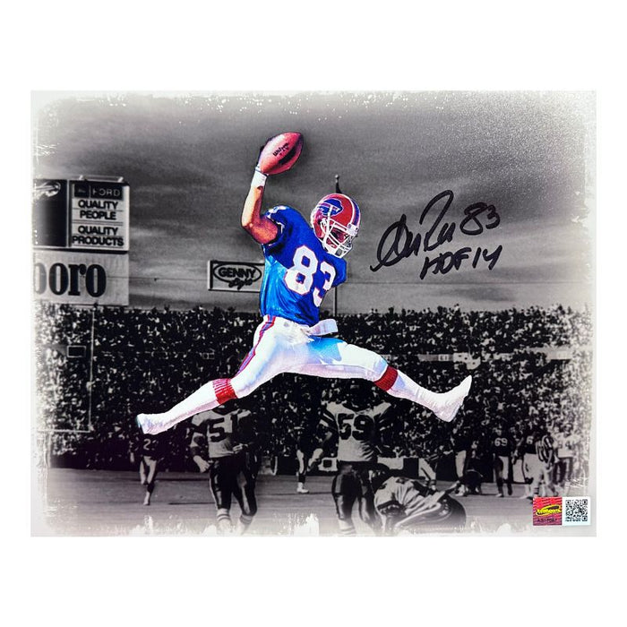 Andre Reed Signed Jump Spike in End Zone Spotlight 8x10 Photo with HOF 14
