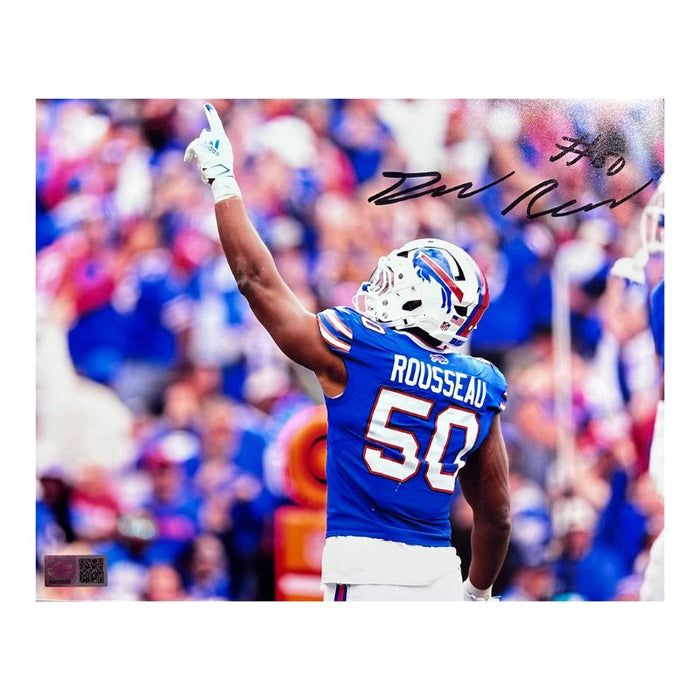 Greg Rousseau Signed Pointing up to Sky Photo