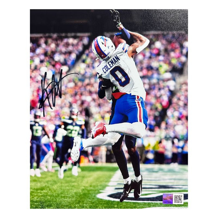 Keon Coleman Signed One Handed Catch vs Seattle Seahawks Photo