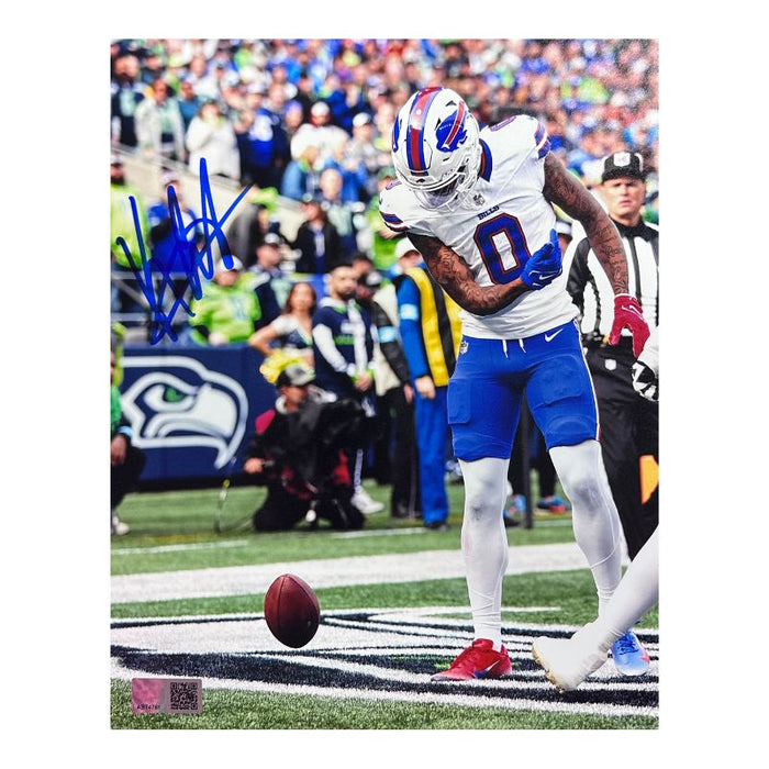 Keon Coleman Signed Touchdown Celebration vs Seattle Seahawks Photo