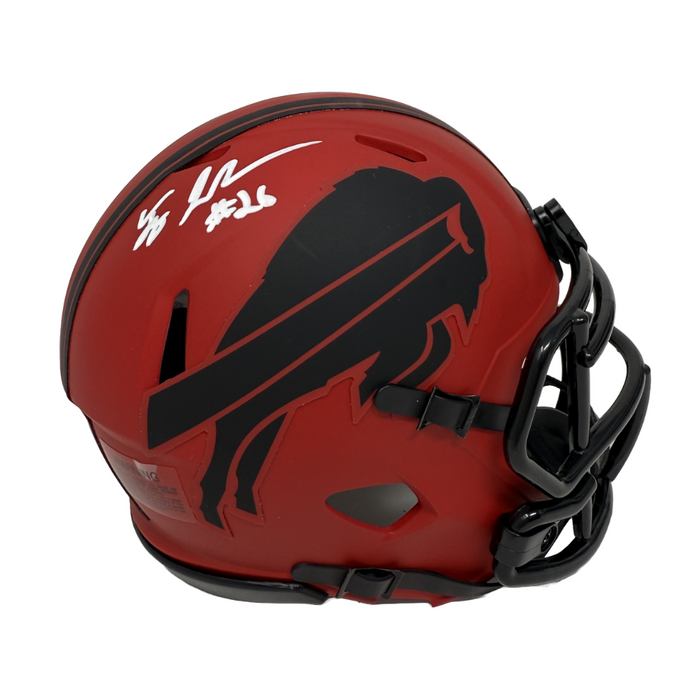 Ty Johnson Signed Buffalo Bills RAVE Speed Mini Helmet