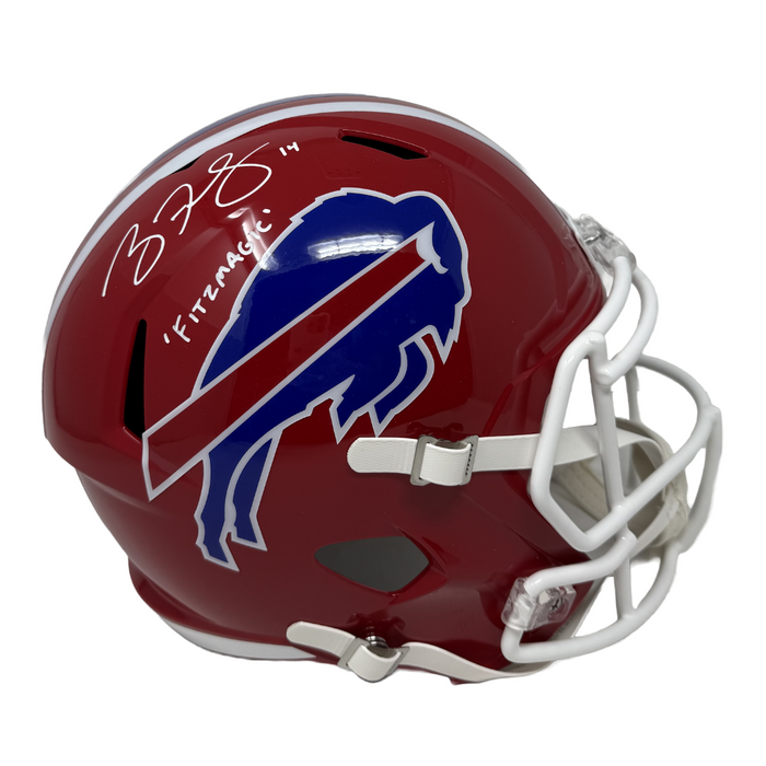 Ryan Fitzpatrick Signed Buffalo Bills Full Size Red Throwback Speed Replica Helmet with "Fitzamagic"
