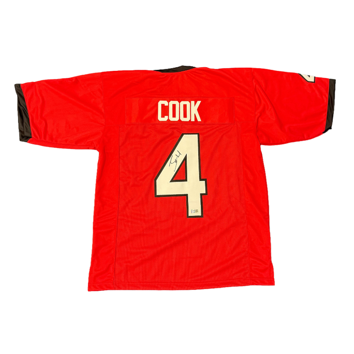 James Cook Signed Pro-Style Red College Football Jersey
