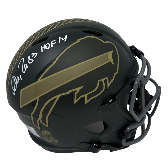 Andre Reed Signed Buffalo Bills Full Size 2025 Salute to Service Speed Replica Helmet with HOF 14