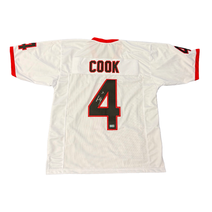 James Cook Signed Pro-Style White College Football Jersey