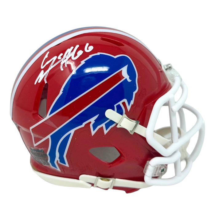 Connor McGovern Signed Buffalo Bills Red Throwback Speed Mini Helmet