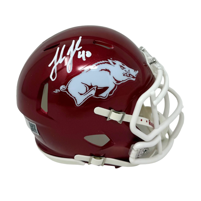 Landon Jackson Signed Arkansas Speed Mini Helmet