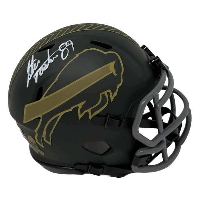 Steve Tasker Signed Buffalo Bills 2025 Salute to Service Speed Mini Helmet