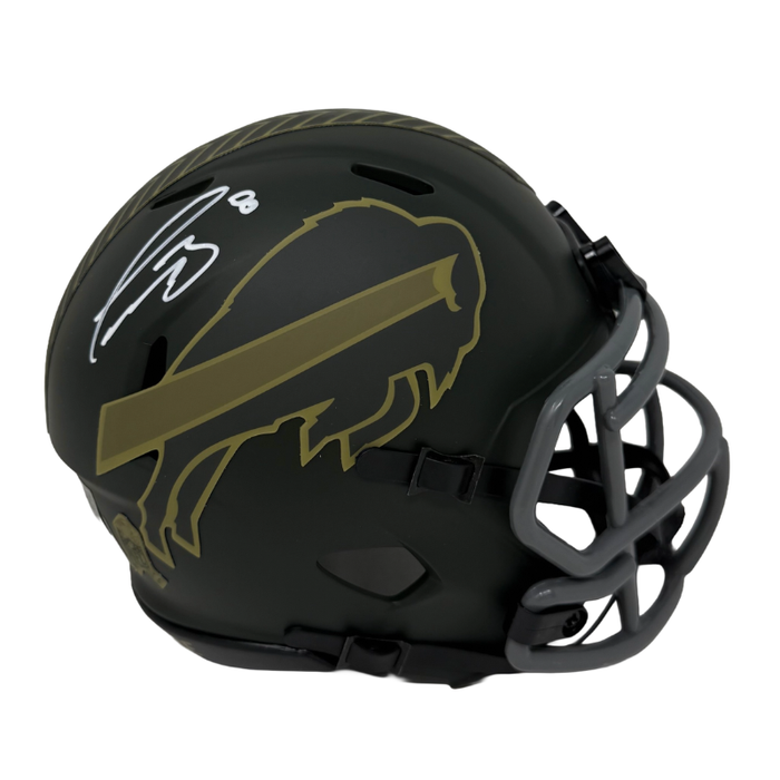 DOORBUSTER: Terrel Bernard Signed Buffalo Bills 2025 Salute to Service Speed Mini Helmet